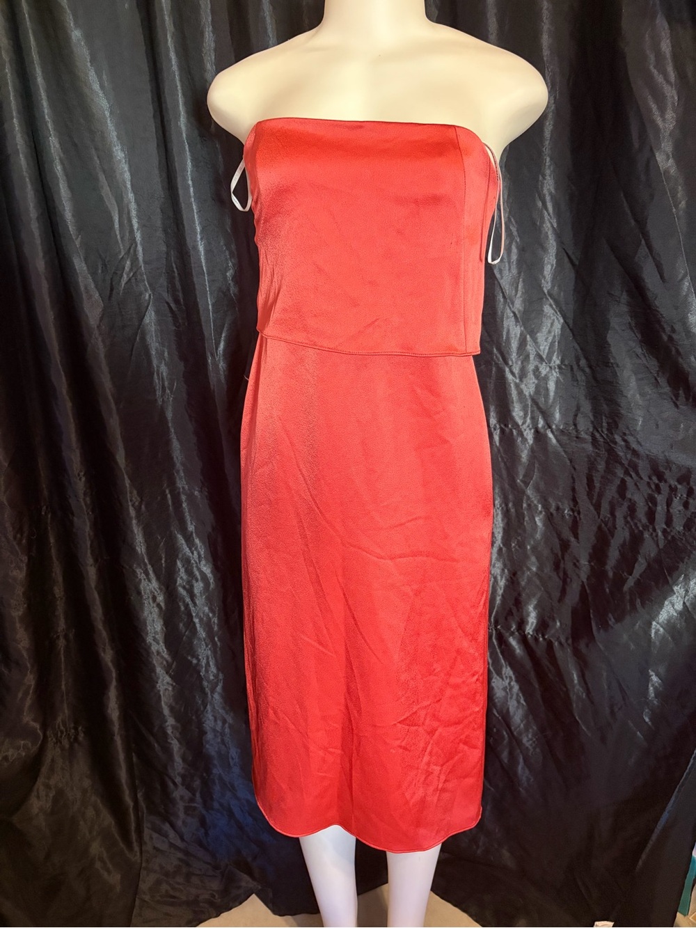 Strapless Copper Midi Dress - Classic Women's Dress